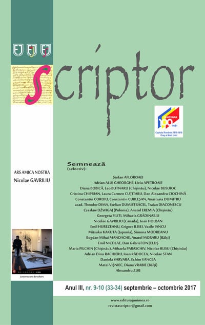Scriptor Anul III, nr. 9-10 (septembrie-octombrie) 2017